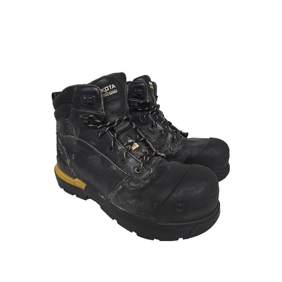 Dakota Men's 6300 6 inch Composite Toe Waterproof Work Boot Black Yellow 12M - Picture 1 of 7